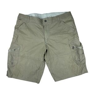 KUHL Cargo Shorts Mens 38 Ambush Tan Zip Pockets Outdoor Camping Hiking 5149